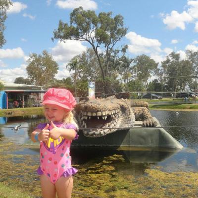 cute little girl on the waterpark