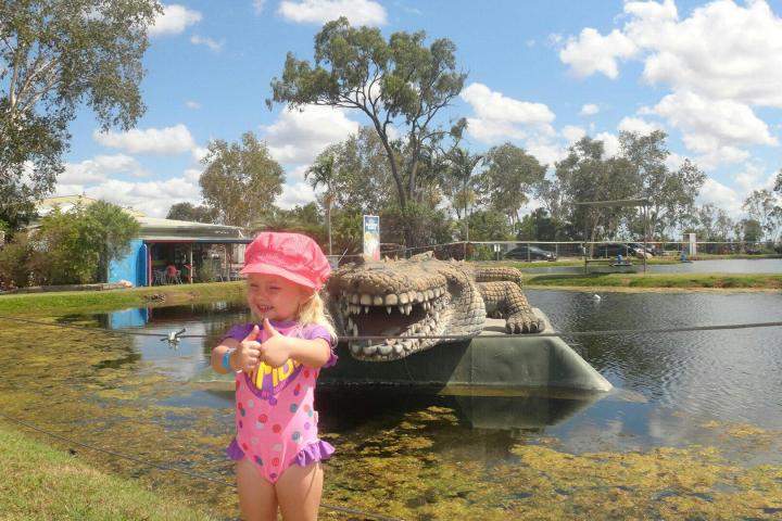 cute little girl on the waterpark