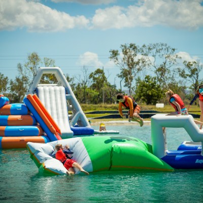 people enjoying water park