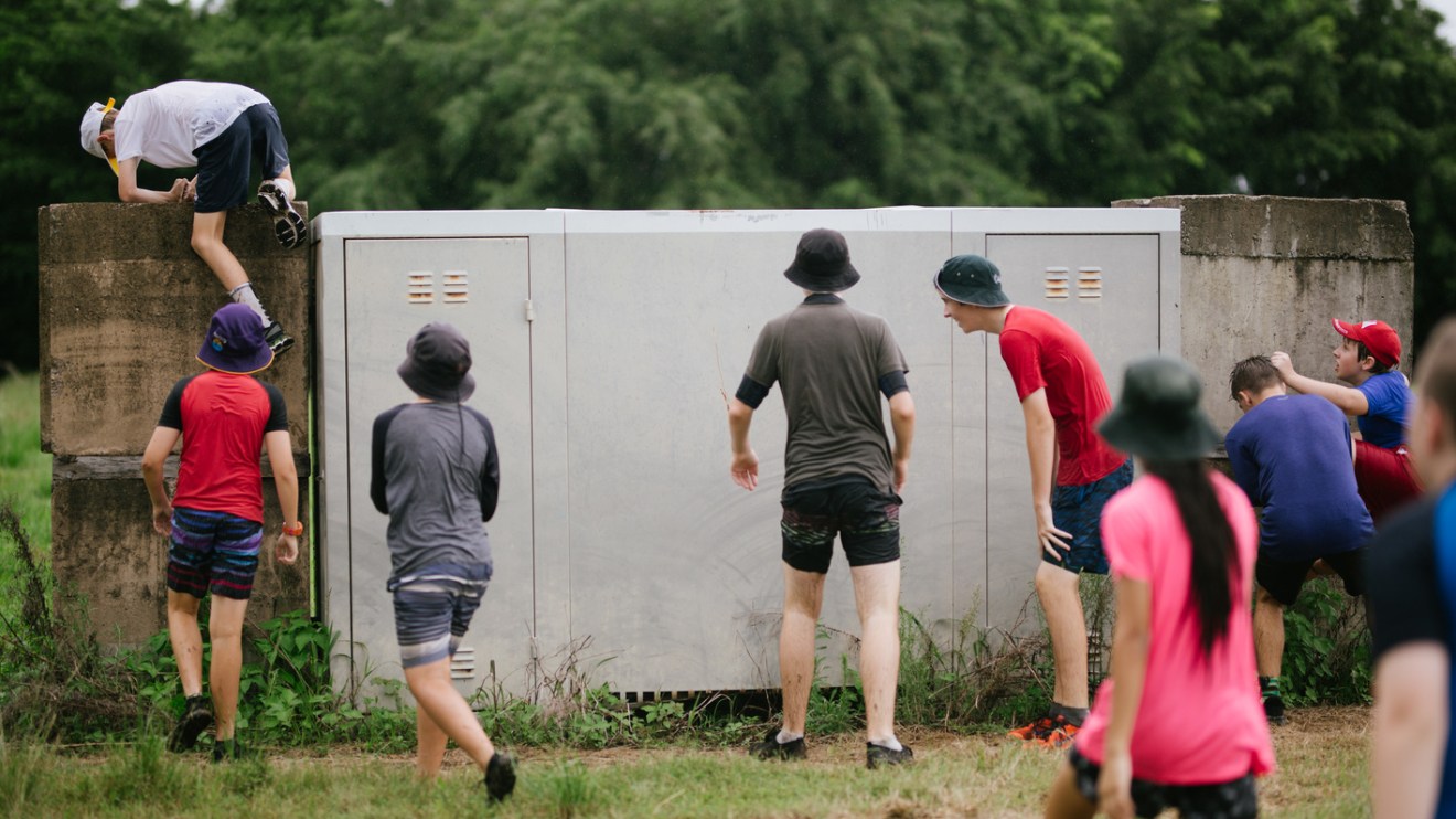 group of kids playing in the park