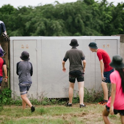 group of kids playing in the park