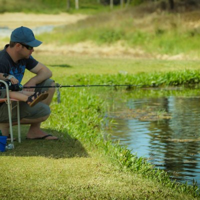 father and son fishing